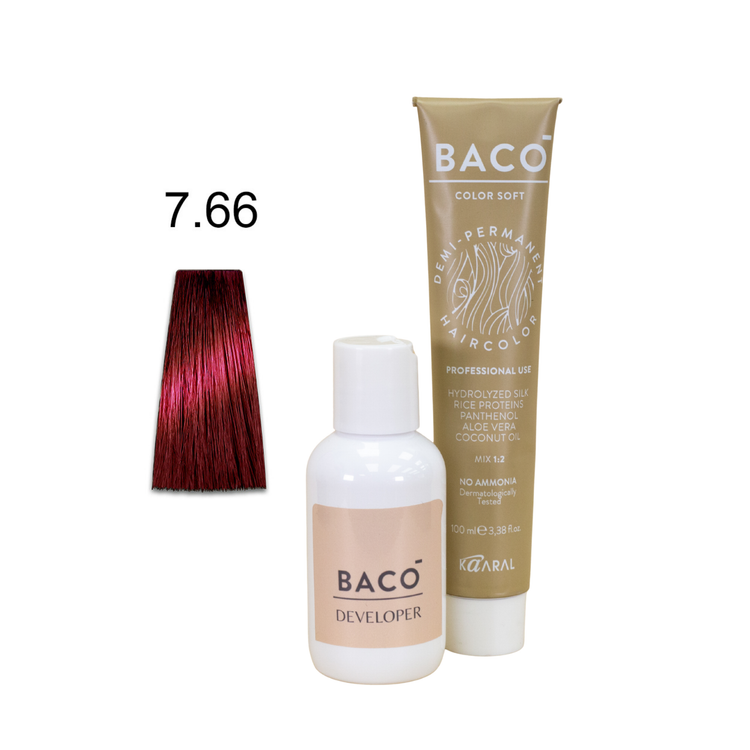 BACO Color & Developer Duo LV 7.66 Medium Blonde Intense Red