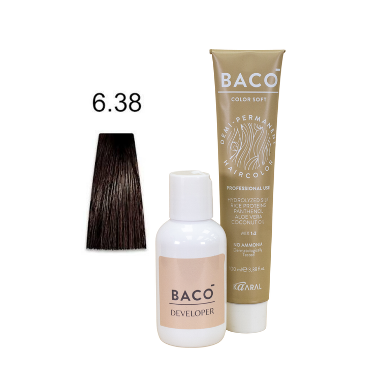 BACO Color & Developer Duo LV 6.38 Dark Blonde Gold Brunette