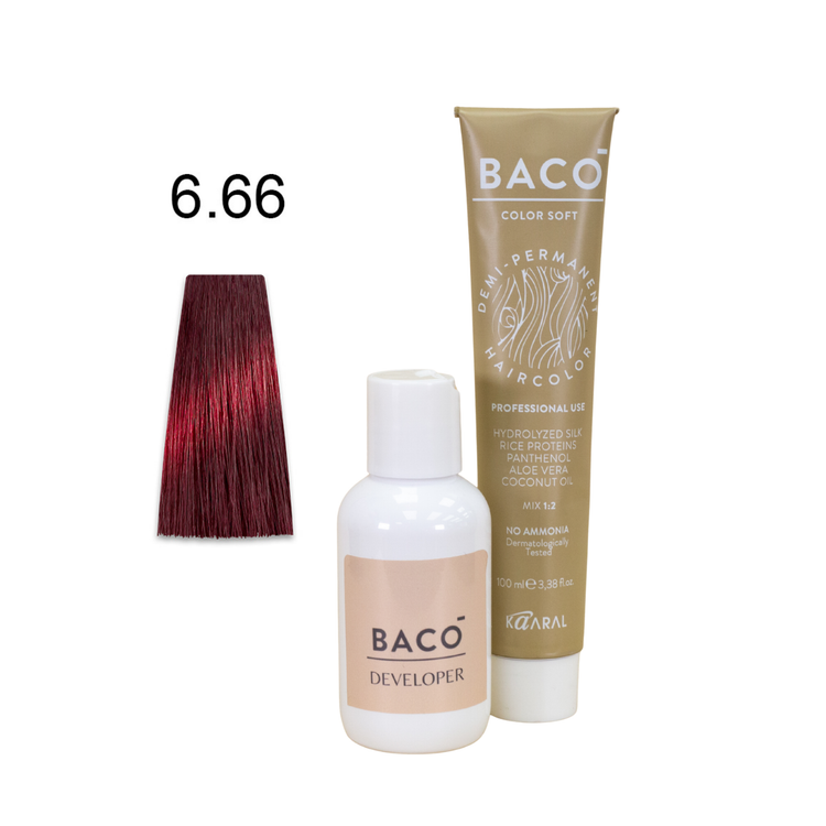 BACO Color & Developer Duo LV 6.66 Dark Blonde Intense Red