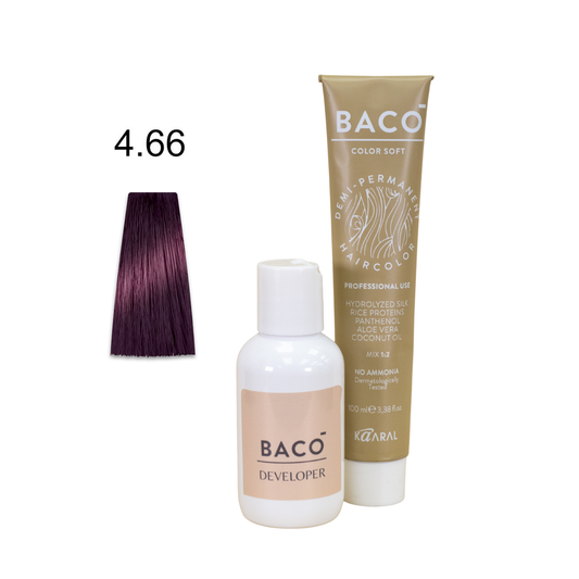 BACO Color & Developer Duo LV 4.66 Medium Brown Intense Red